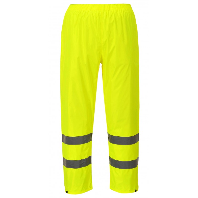 Hi Viz imperméable jaune pluie sur pantalon Haute Vis Homme élastique Pants L