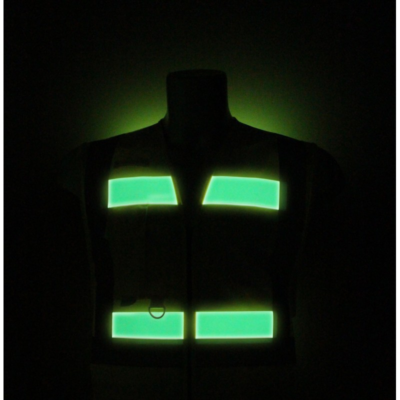 Gilet De Sécurité Réfléchissant Haute Visibilité Orange HOMSFOU - Bandes Lumineuses, Respirant, Idéal Pour Travail Nocturne Et Activités Extérieures
