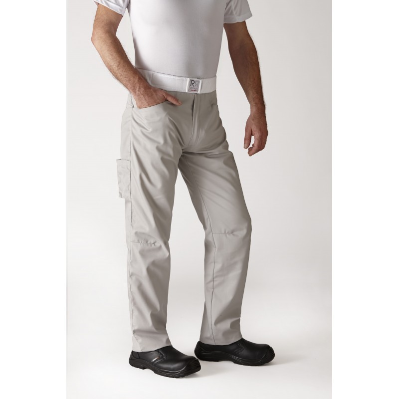 Pantalon de cuisine femme ou homme, ceinture élastiquée, pied de poule noir  blanc