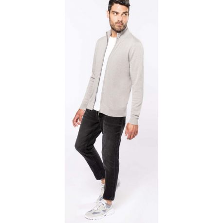 CARDIGAN K961 ZIPPE HOMME COTON/ACRYLIQUE