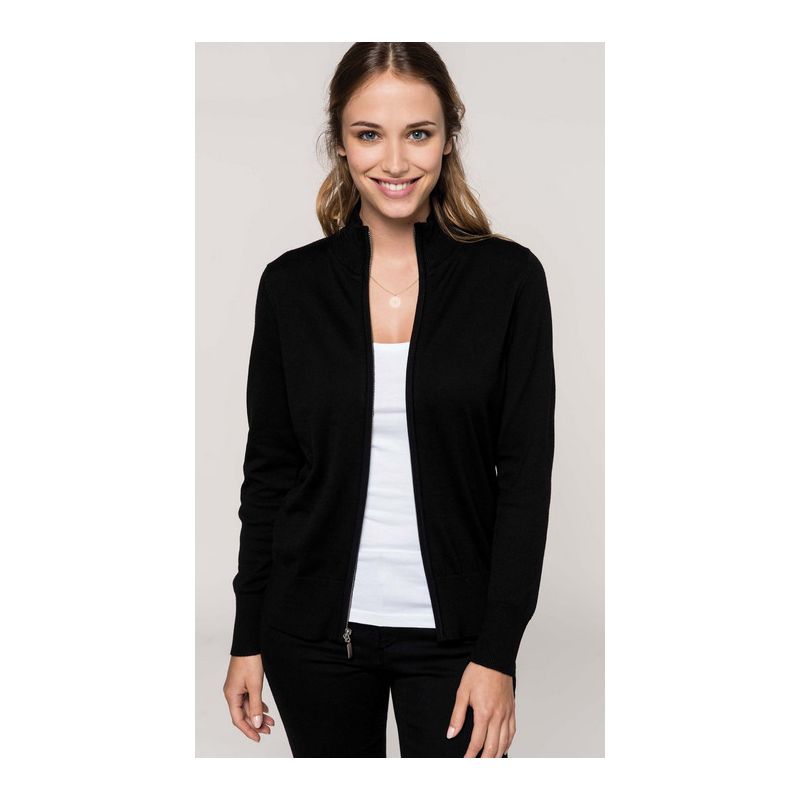 gilet zippe noir femme