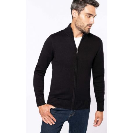 Pull Cardigan Homme Zippé K971 Coupe droite Coton