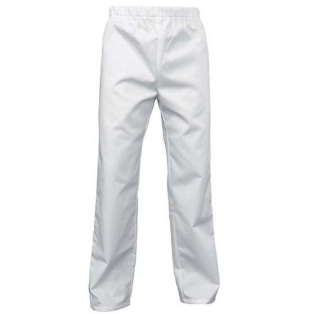 PANTALON MIXTE ELASTIQUEE BLANC P/C