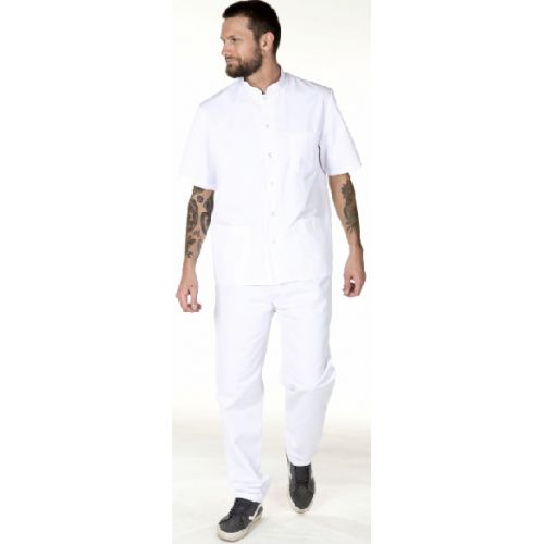 TUNIQUE HOMME COL OFFICIER BLANC P/C