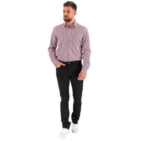 CHEMISE HOMME MARINE/ROUGE