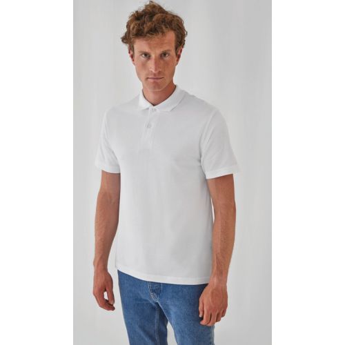 Polo homme blanc MC + Broderie Logo